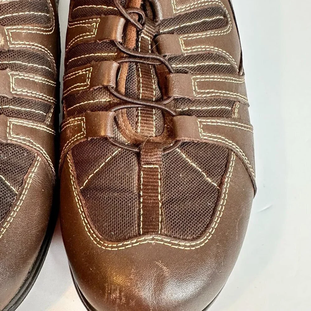Drew Daisy Brown Leather Comfort Shoes 9.5W Casual Walking Sneakers